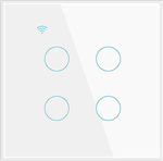 Aubess Touch Wall Switch Wi-Fi Quadruplicate White