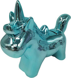 Unicorn Money Box Ceramic Blue