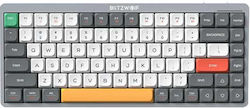 BlitzWolf BW-Mini75 Tastatură Mecanică de Gaming Fără cheie cu Roșu personalizat întrerupătoare și iluminare RGB Gri