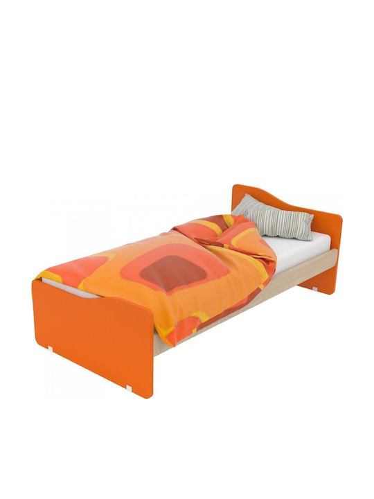 Tetra Kids Bed Bunk Single Orange for Mattress 90x200cm