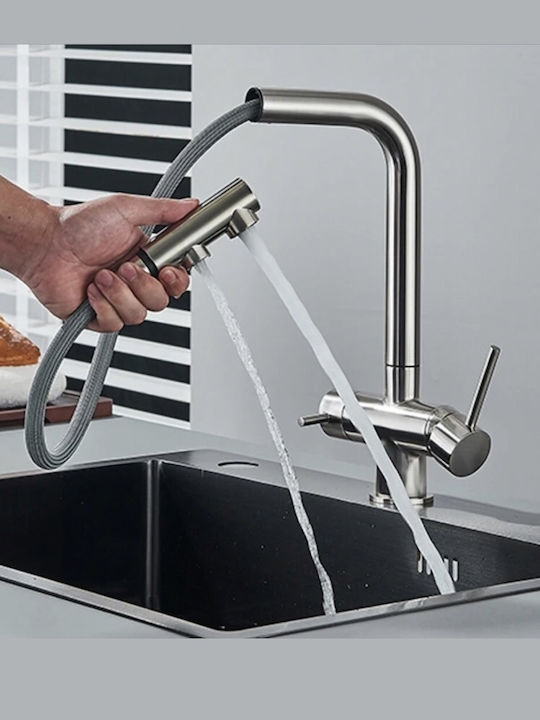 Stocco Kitchen Counter Faucet with Detachable Shower Mat Nickel
