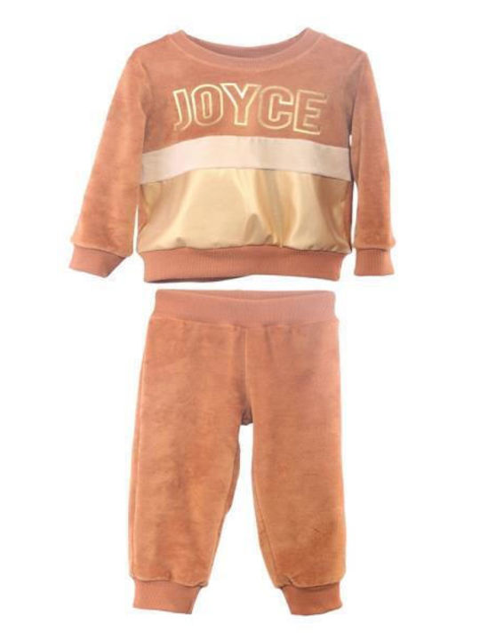 Joyce Kids Sweatpants Set coffee 2pcs