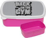 Back In The Gym Plastik Kinder Lebensmittelbehälter Isoliert Rosa 18 x 13 x 6Stück