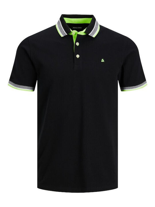 Jack & Jones Bluza Bărbătească cu Mânecă Scurtă Polo Black