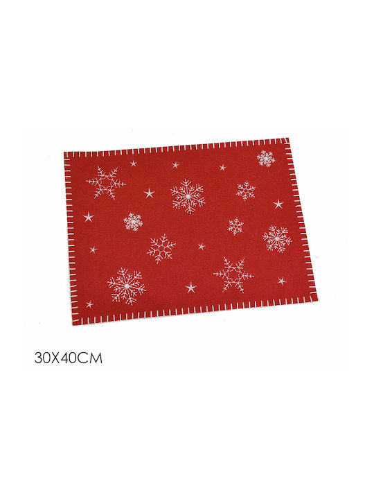 ArteLibre Christmas Placemats Fabric Red L40xW30cm 1pcs