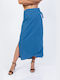 Boutique Linen Envelope Skirt Blue