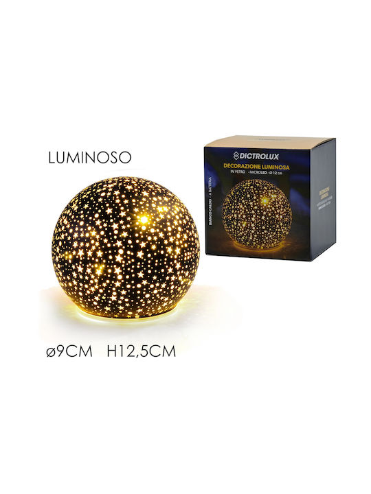 ArteLibre Illuminated Christmas Glass Figure Ball Black Length 9cm