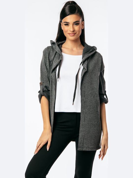 Boutique Γυναικεία Πλεκτή Ζακέτα Γκρι