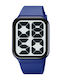Skmei Digital Men's Watch 49mm Battery with Rubber Strap Blue/White