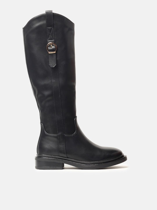 InShoes Riding Boots with Zipper Black