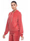 Be:Nation Women's Hooded Velvet Cardigan Red