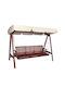 Shorea Garten & Veranda Schaukel mit Basis und Kissen 3 Sitze Hölzernes Rot L251.5xB128.5xH194.5cm