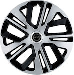 Jestic Set de tăvi pentru jante auto cu emblema Opel 4buc 15" Silver/Black