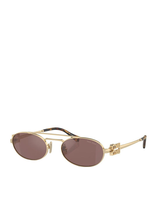 Unisex Sonnenbrillen mit Gold Metallischer Rahmen und Braune Spiegel Gläser