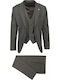 Men's Suit with Vest Regular Fit Khaki
