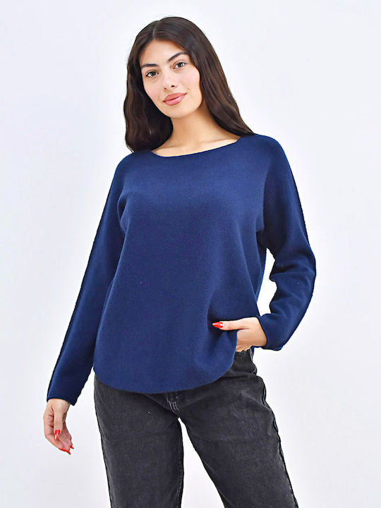 Beltipo Women's Long Sleeve Sweater Dark Blue