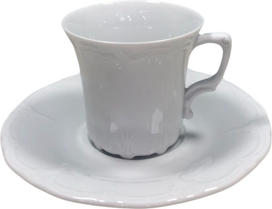 Cryspo Trio Set of Cups Tea Porcelain White 230ml 6pcs