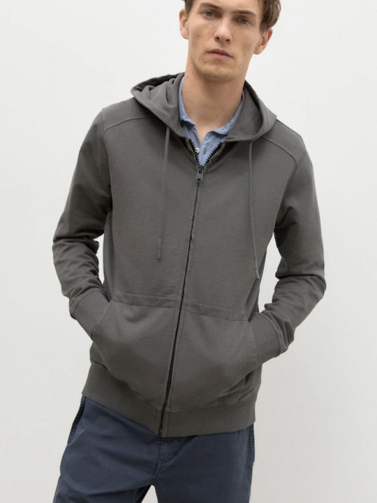 Ecoalf Men's Sweatshirt Jacket with Hood and Pockets Gray