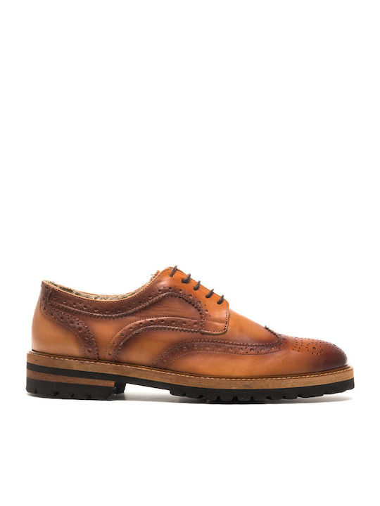 Perlamoda Men's Leather Oxfords Tabac Brown