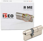 ISEO Lock Cylinder Security 80mm (30-50) with 5 Keys Silver