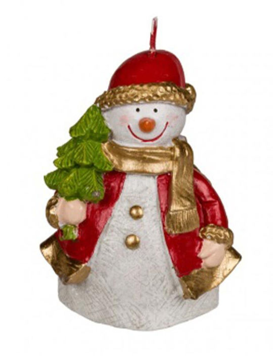 Out of the Blue Christmas Candle Blue Snowman 9x8cm