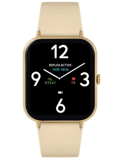 Reflex Active Series 23 Stainless Steel Smartwatch with Heart Rate Monitor (Beige)