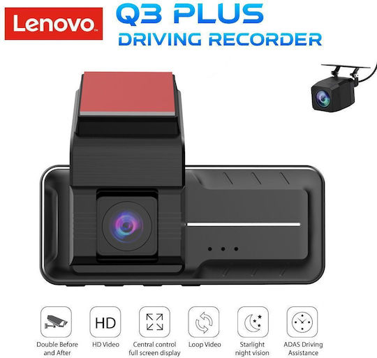 Lenovo Σετ Κάμερα DVR Αυτοκινήτου 1080P με Οθόνη 3.16" Wi-Fi & Κάμερα Οπισθοπορείας