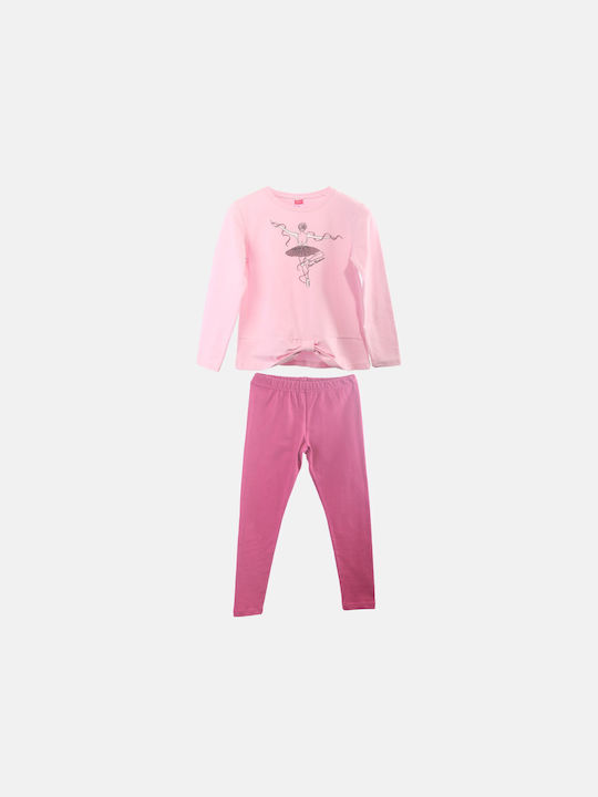 Joyce Kinder Set mit Leggings Winter 2Stück Pink