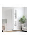 Floor Particle Board Living Room Display Cabinet with Glass White 34.5x34x180cm