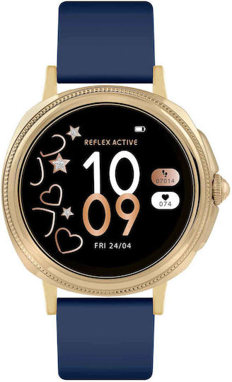Reflex Active Series 25 Stainless Steel 38mm Smartwatch with Heart Rate Monitor (Navy Gold)