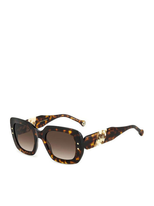 Carolina Herrera Women's Sunglasses with Brown Tartaruga Plastic Frame and Brown Gradient Lens HER 0186/S C9K/HA