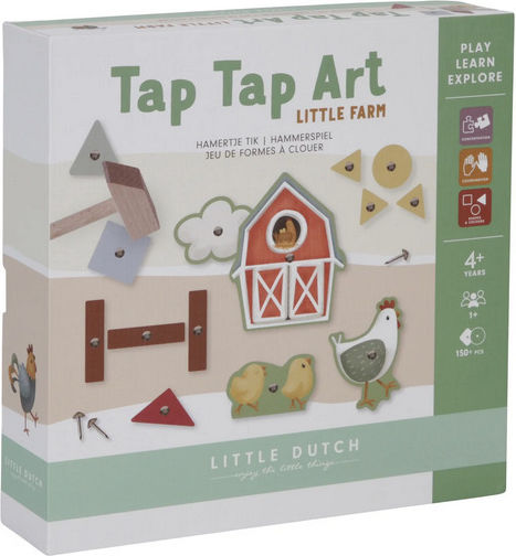 Little Dutch Παιχνίδι Κατασκευών Ξύλινo Tap Tap Art για Παιδιά 4+ Ετών