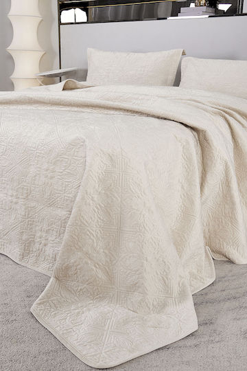Liolios Home Mandy Cuvertură King Size Microfibra Ivory 260x240cm