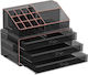 Songmics Kosmetikorganisator Mit 3 Schubladen Schwarz 24x18.5x13.5cm