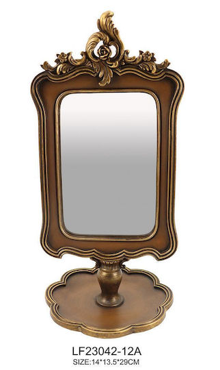 Oriana Ferelli Makeup Mirror Tabletop 14x29cm Brown