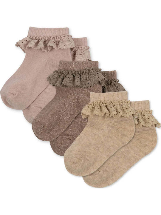 Konges Slojd Παιδικές Κάλτσες Rose/Sand/Roebuck 3 Ζευγάρια