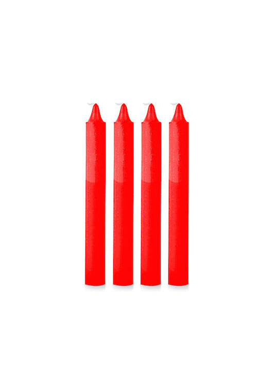 Decorative Candle Taper Red 17cm 4pcs