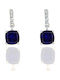 Metrongold Earrings made of White Gold with Diamond