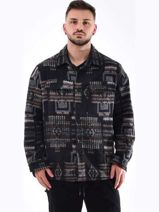 Μακρυμάνικo Overshirt Μαύρο