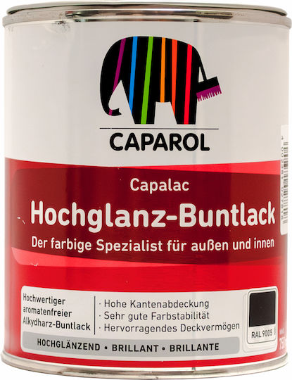 Caparol Βερνικόχρωμα Διαλύτου Capalac Hochglanz-buntlack 0.75lt Μαύρο - Ral 9005