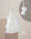 Angel Wings White Baptism Clothes Set with Hair Accessories and Lace Dress 2 Pieces