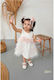 Bonito Baby Бял Кръщелна Рокля