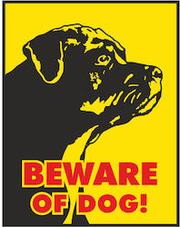 Fritzyart Sign Caution Dog 20x16cm.