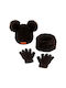 TakTakBaby Kids Beanie Set with Scarf & Gloves Knitted Black