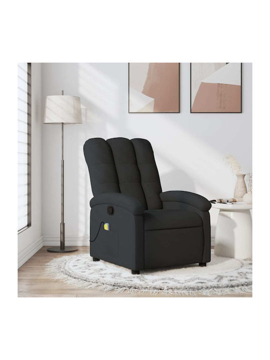 Πολυθρόνα Relax Massage με Υποπόδιο Μαύρη 70x93...