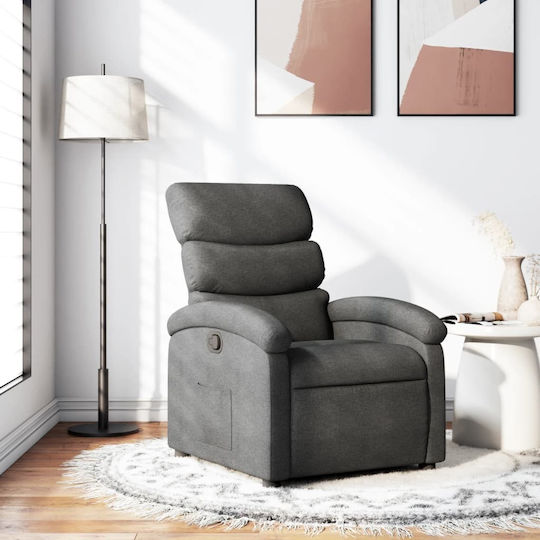 Πολυθρόνα Relax με Υποπόδιο Σκούρο Γκρι 70x92x99.5cm