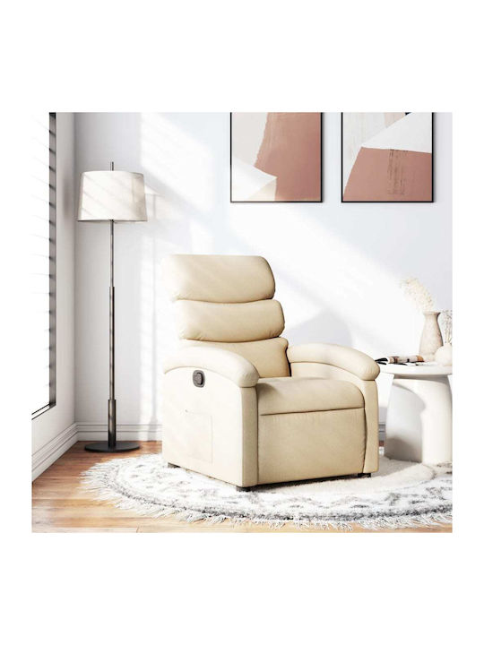 Relax Armchair with Footstool Cream 70x92x99.5cm