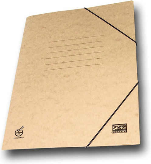 Skag Ordner Prespan mit Gummiband und Ohren für Papier A4 Beige