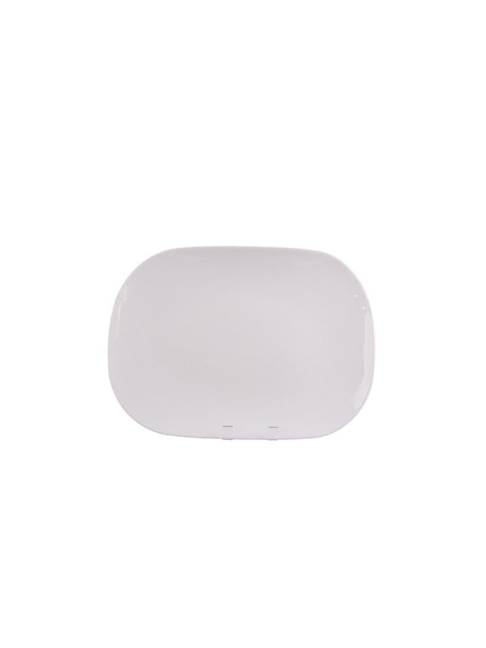 Eaton Dining Hudson Eaton Πιάτο Ρηχό από Πορσελάνη Λευκό 30x22cm