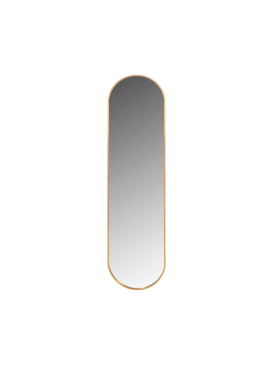 HomeMarkt Wandspiegel Ganzkörper Oval mit Gold Metallisch Rahmen 149x38.5cm 1Stück